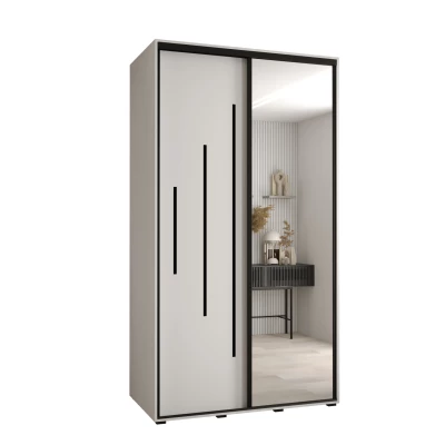 Šatní skříň YVONA 13 - 130/60 cm, bílá / černá