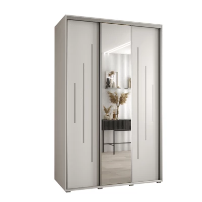 Šatní skříň YVONA 13 - 160/60 cm, bílá / stříbrná