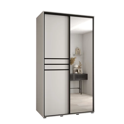 Šatní skříň YVONA 11 - 140/60 cm, bílá / černá