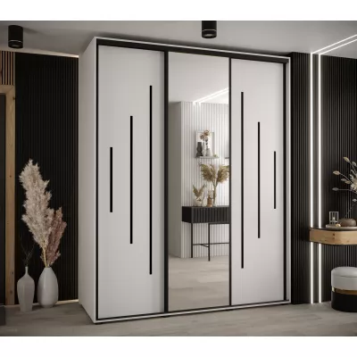 Šatní skříň YVONA 13 - 190/60 cm, bílá / černá