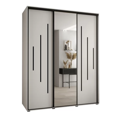 Šatní skříň YVONA 13 - 190/60 cm, bílá / černá