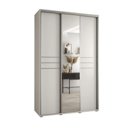 Šatní skříň YVONA 11 - 160/60 cm, bílá / stříbrná