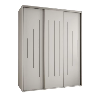 Šatní skříň YVONA 12 - 200/60 cm, bílá / stříbrná