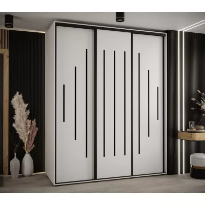 Šatní skříň YVONA 12 - 190/60 cm, bílá / černá