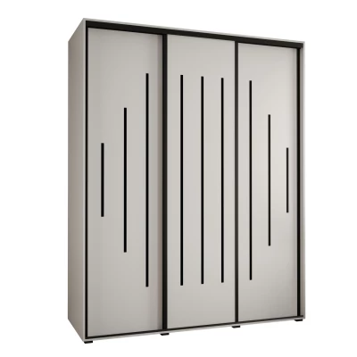 Šatní skříň YVONA 12 - 190/60 cm, bílá / černá