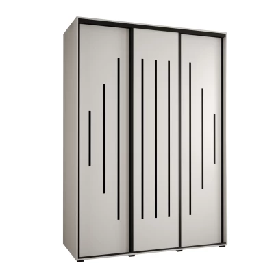 Šatní skříň YVONA 12 - 180/60 cm, bílá / černá