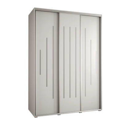 Šatní skříň YVONA 12 - 170/60 cm, bílá / stříbrná