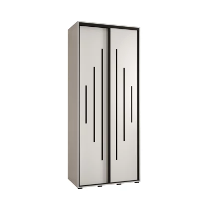 Šatní skříň YVONA 12 - 120/60 cm, bílá / černá