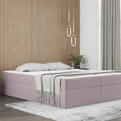 Čalouněná manželská postel UZMA - 200x200, růžová