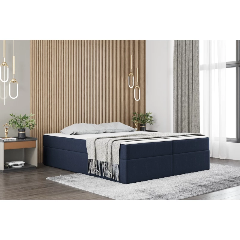 Čalouněná manželská postel UZMA - 200x200, modrá