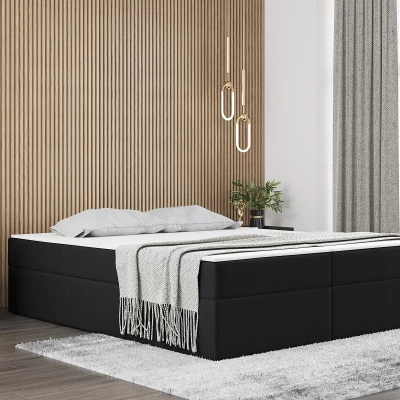 Čalouněná manželská postel UZMA - 200x200, černá
