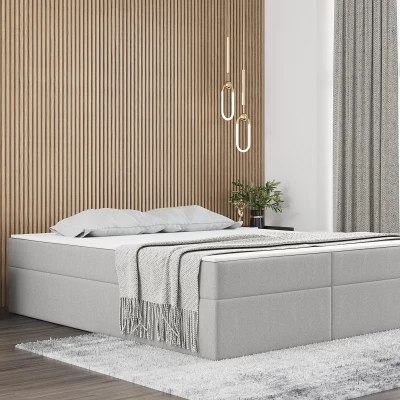 Čalouněná manželská postel UZMA - 180x200, světle šedá