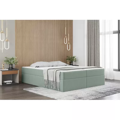 Čalouněná manželská postel UZMA - 180x200, světle zelená