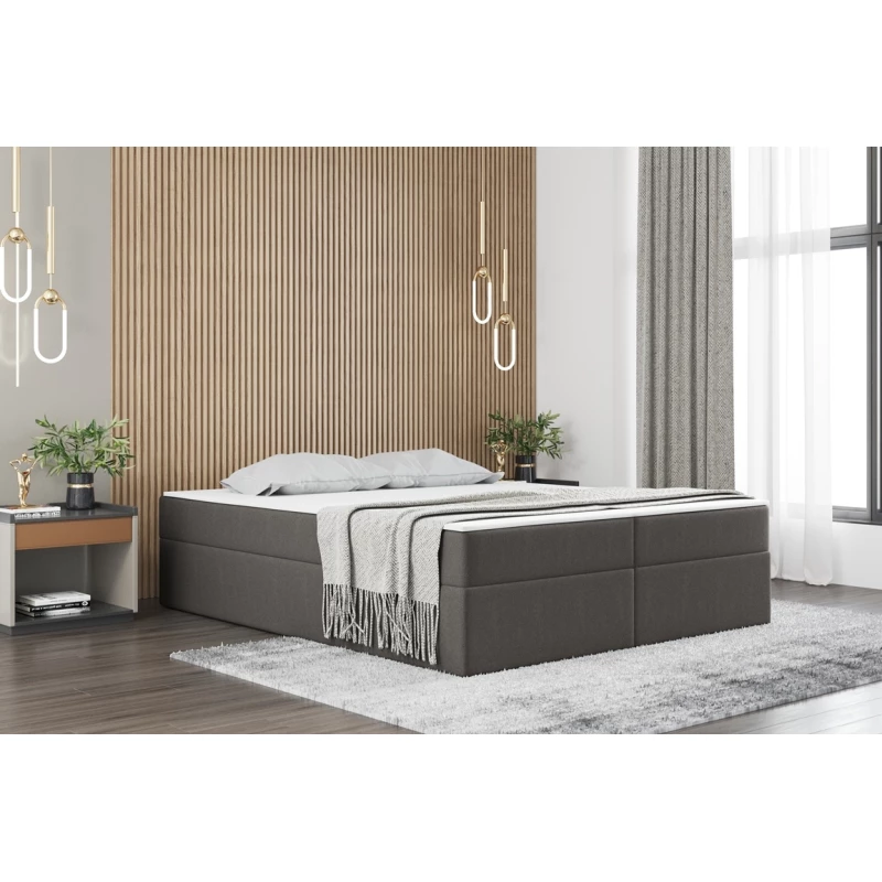 Čalouněná manželská postel UZMA - 160x200, hnědošedá