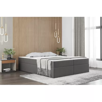 Čalouněná manželská postel UZMA - 140x200, šedá