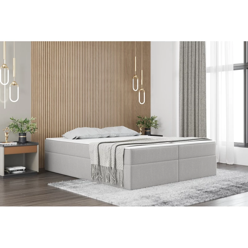 Čalouněná manželská postel UZMA - 140x200, světle šedá