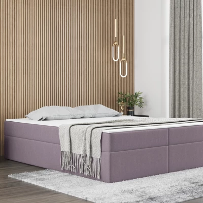Čalouněná manželská postel UZMA - 140x200, světle fialová