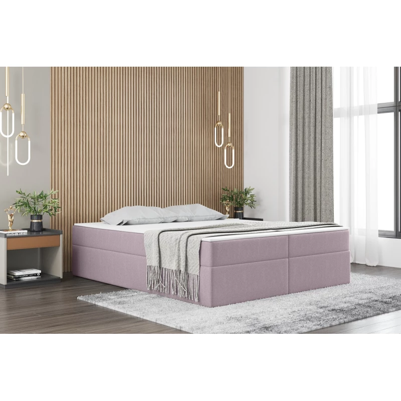 Čalouněná manželská postel UZMA - 140x200, růžová
