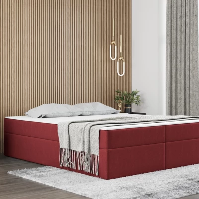 Čalouněná manželská postel UZMA - 140x200, červená
