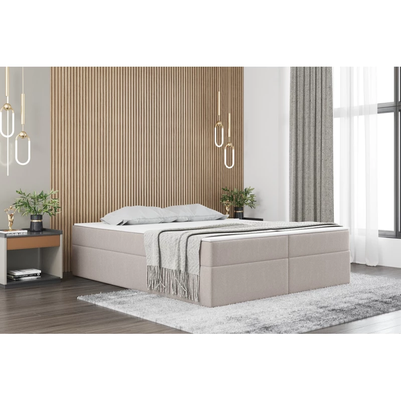 Čalouněná manželská postel UZMA - 140x200, krémová