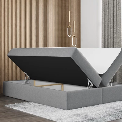 Čalouněná jednolůžková postel UZMA - 120x200, tmavě šedá