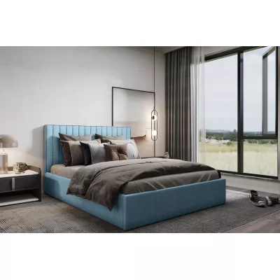 Čalouněná manželská postel ANNELI - 200x200, modrá