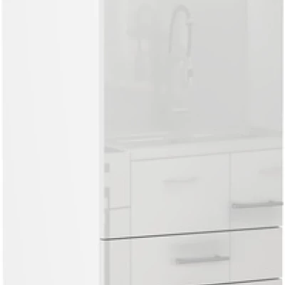 Potravinová skříňka se šuplíky LAJLA - šířka 60 cm, bílá