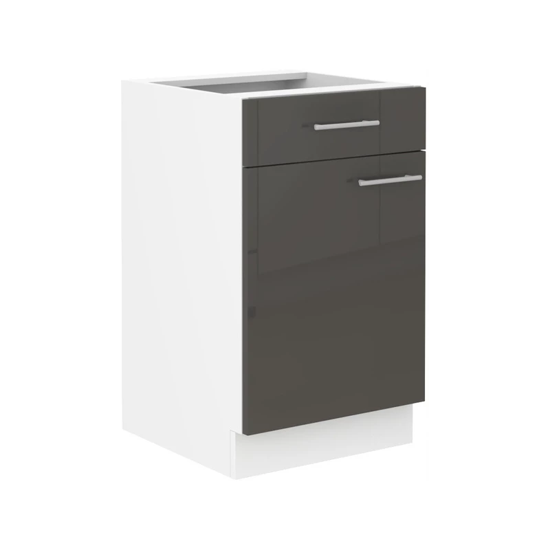 Dolní skříňka se šuplíkem LAJLA - šířka 50 cm, šedá / bílá