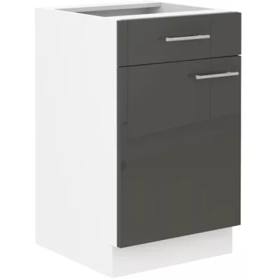 Dolní skříňka se šuplíkem LAJLA - šířka 50 cm, šedá / bílá