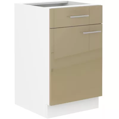 Dolní skříňka se šuplíkem LAJLA - šířka 50 cm, cappucino / bílá