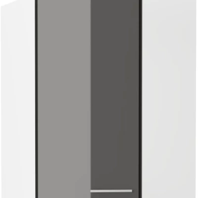 Vysoká rohová skříňka LAJLA - 60x60 cm, šedá / bílá