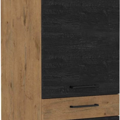 Skříň na vestavnou lednici MYRNA - šířka 60 cm, dark wood / dub lancelot