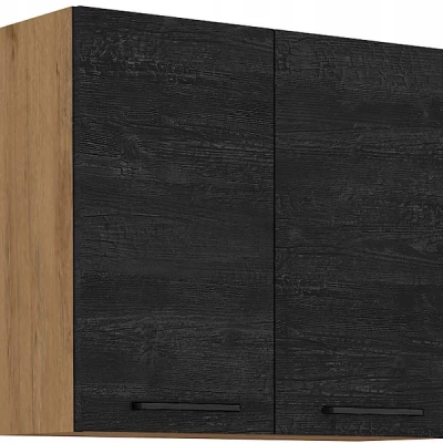 Horní kuchyňská skříňka MYRNA - šířka 80 cm, dark wood / dub lancelot
