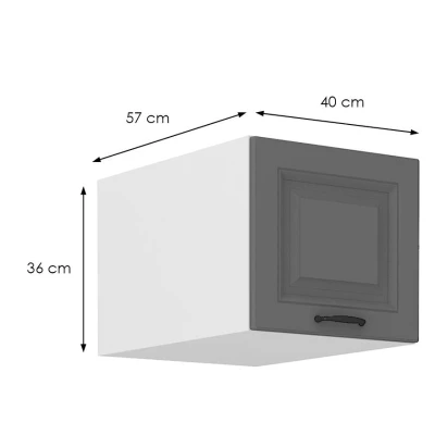 Horní skříňka s výklopnými dvířky SOPHIA - šířka 40 cm, šedá / bílá