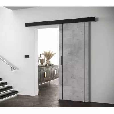 Posuvné dveře s černými úchyty SALOME 9 - beton / černé