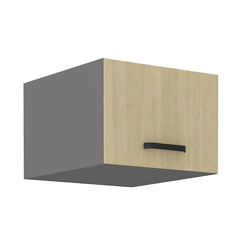 Horní hluboká skříňka s výklopnými dvířky MYRIAM - šířka 60 cm, vzorovaná / antracit