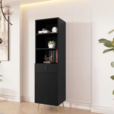 Úzký regál PINELAND - černý