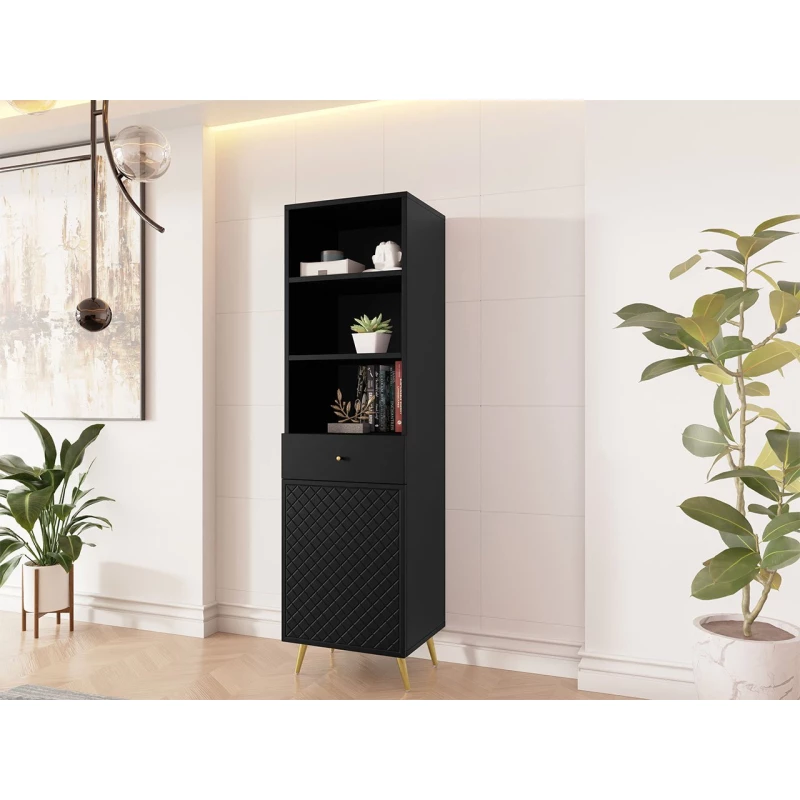 Úzký regál PINELAND - černý