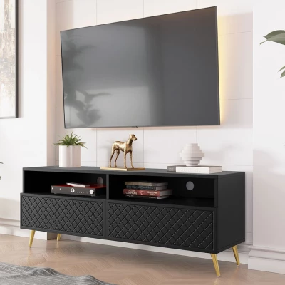 TV stolek na nožičkách PINELAND - černý