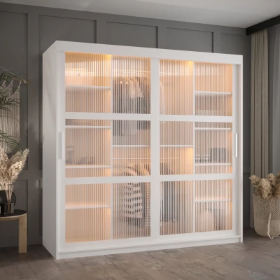 Šatní skříň SHERYL 1 - 180 cm, bílá / stříbrná