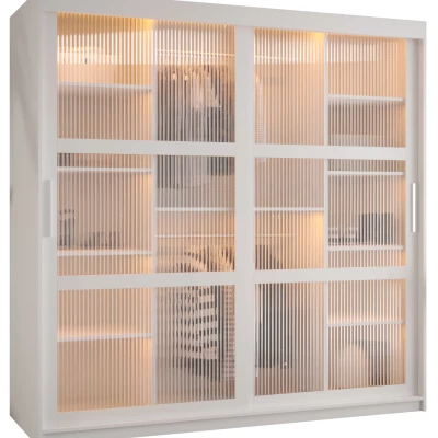 Šatní skříň SHERYL 1 - 180 cm, bílá / stříbrná