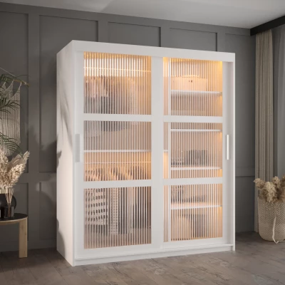 Šatní skříň SHERYL 1 - 150 cm, bílá / stříbrná