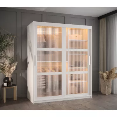 Šatní skříň SHERYL 1 - 150 cm, bílá / stříbrná