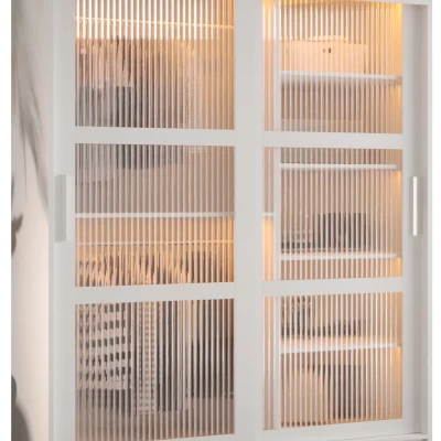 Šatní skříň SHERYL 1 - 150 cm, bílá / stříbrná