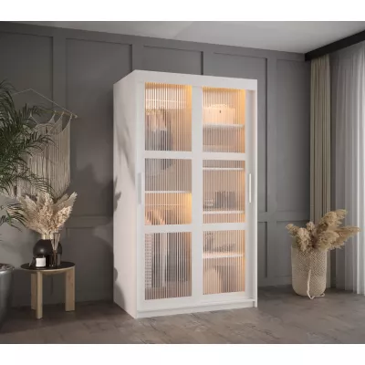 Šatní skříň SHERYL 1 - 100 cm, bílá / stříbrná