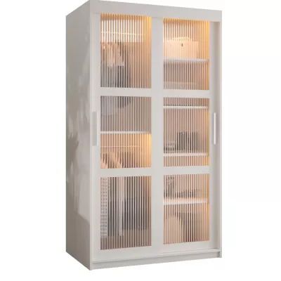 Šatní skříň SHERYL 1 - 100 cm, bílá / stříbrná