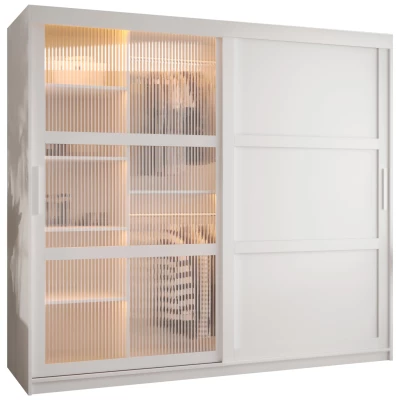 Šatní skříň SHERYL 3 - 200 cm, bílá / stříbrná