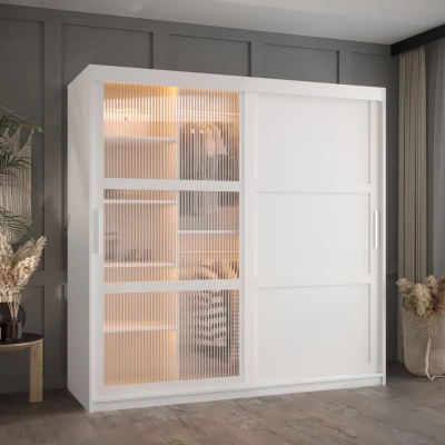 Šatní skříň SHERYL 3 - 180 cm, bílá / stříbrná