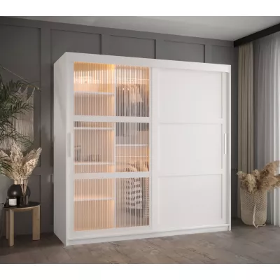 Šatní skříň SHERYL 3 - 180 cm, bílá / stříbrná