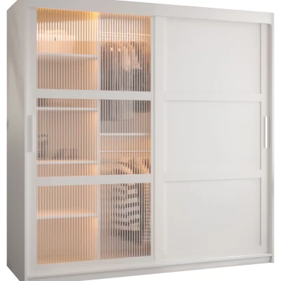 Šatní skříň SHERYL 3 - 180 cm, bílá / stříbrná